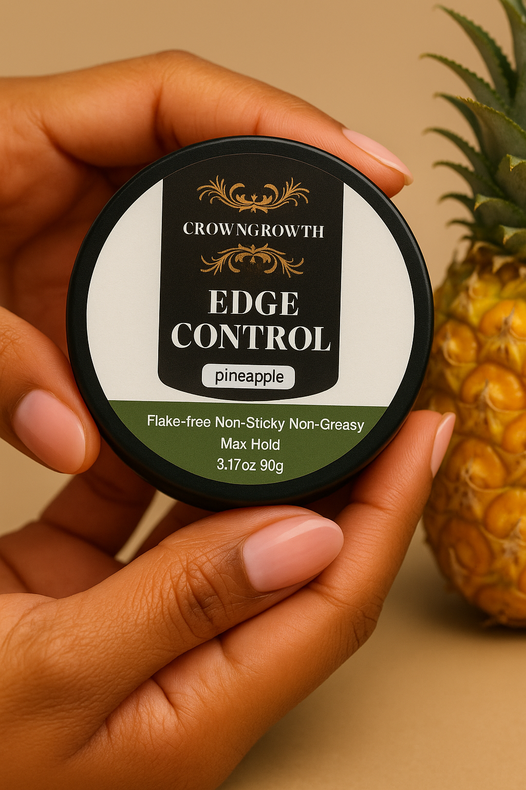 CrownGrowth Edge Control – Max Hold, Pineapple Scent (3.17oz / 90g)